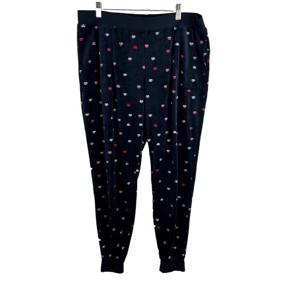 Kate Spade Lip Velour Lounge Pants Women's Size XL - Picture 2 of 14